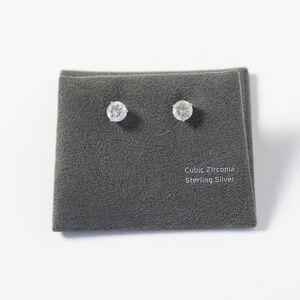 Nordstrom cubic zirconia nickel free stud earrings gold-toned small round gem